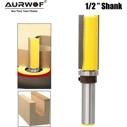 LAVIE 1PC 12MM 1/2 Flush Trim 2" Milling Cutter Tungsten Cobalt Alloy Trimming Knife Template Router Bit Woodworking Tools 03007