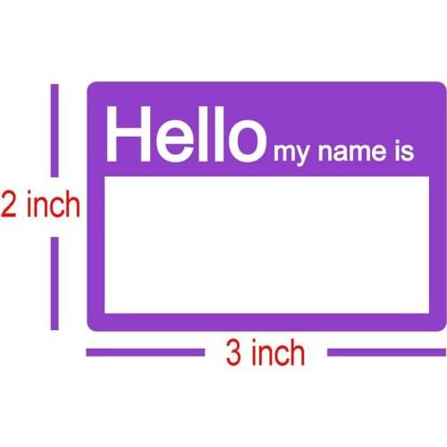 200 PCS Name Tag Sticker Plain Name Tag Stickers Colorful Border in for Themed Party School Office Home (3"x2" Each)