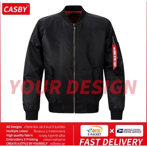 New Fashion Design Sports Jackets DIY Custom Regular Zipper Men Clothing Simple Personalized Print Logo Baseball Coat YQ8807