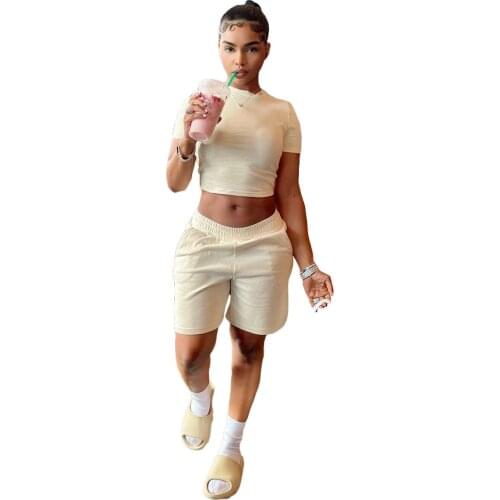 2021 New Product Sweet Cool Black Girl Streetwear Two Piece Outfits Women Sweat Suit Pants Set Classic T-Shirt Tee Biker Shorts