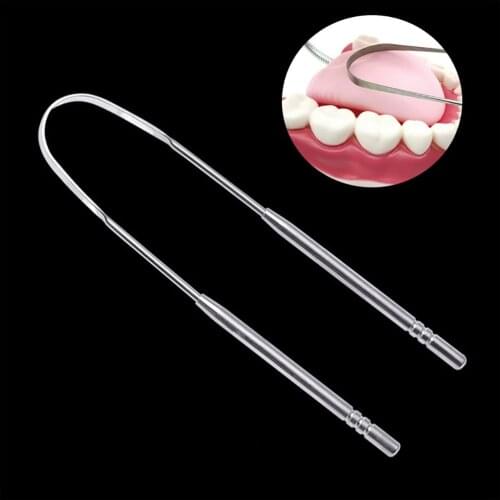 New Tongue Cleaner Surgical Stainless Steel Rustproof Tongue Scrapers Effective Reusable Scraper for Plaque and Bacteria Removal