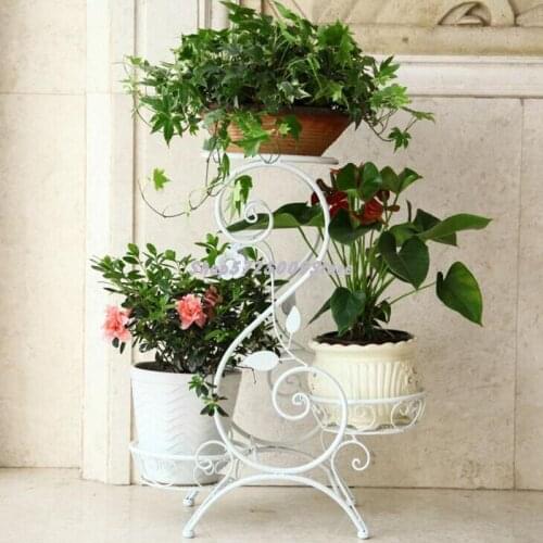 European-style wrought iron flower stand household indoor multi-layer living room green radish flower stand shelf floor balcony