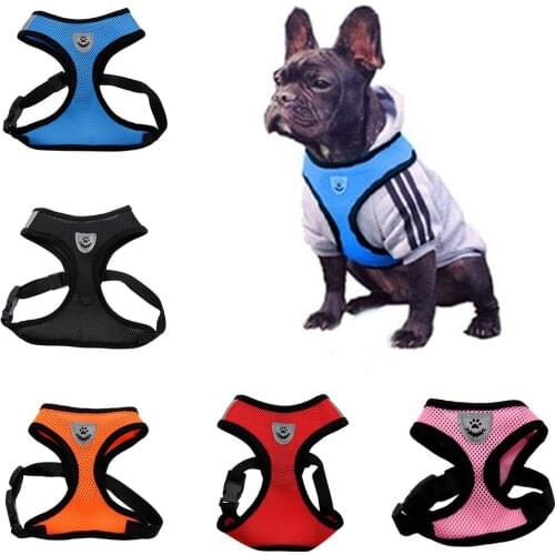 Pet Dog Puppy Adjustable Soft Mesh Reflective Harness Vest Leash Traction Rope