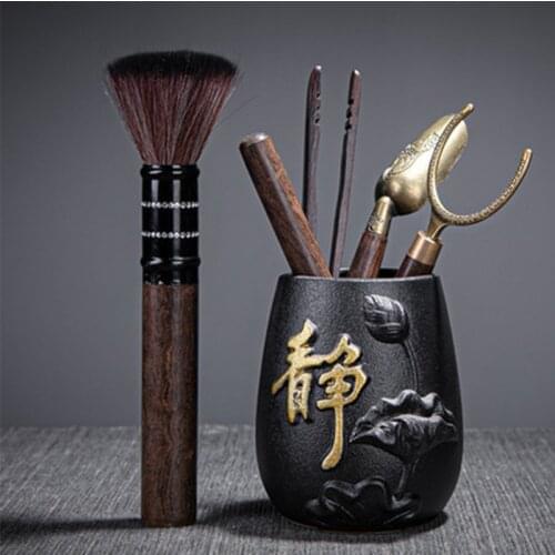 Ebony Tea Ceremony Tools Six Gentlemen Creative Kung Fu Tea Set Set Chinese Tea Ceremony Accessories Tea Tools Daquan Tea Clip