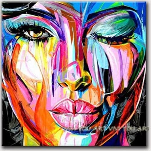 Handmade Wall Art Oil Painting hand painted portrait Wall Decor Knife Face Canvas Oil Painting Hand Painted painting picture art