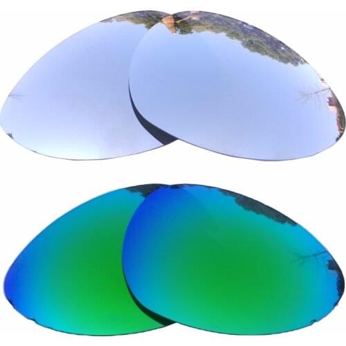 Silver Mirrored & Green Mirrored Polarized Replacement Lenses for Crosshair S Frame 100% UVA & UVB