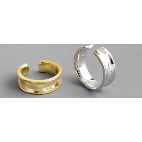 100% 925 sterling silver geometric surface clip on earrings for women earcuff, silver 925 clip earrings without piercing jewelry