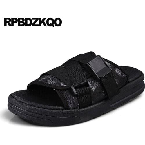 Mesh plus size mens shoes slippers italian sandals beach outdoor native large slip on nice famous brand strap slides summer 45