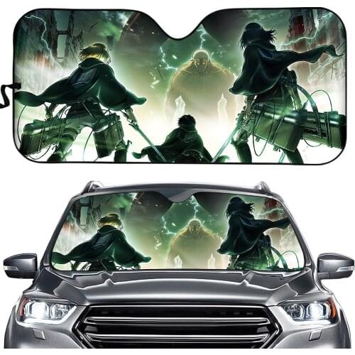 Anime Attack On Titan Windshield Sunshade Car Window Windscreen Cover Sun Shade Auto Sun Visor Car-covers Car Solar Protection
