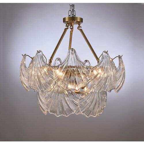 French garden glass chandelier shell luxury American personality atmosphere living room dining room bedroom lamps