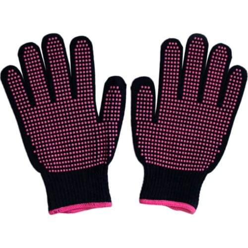 Q1FA 300 Centigrade Heat Resistant BBQ Gloves Cotton Silicone Non-Slip Hair Styling