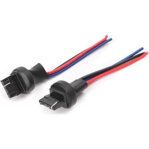 2pcs Universal Car Male Adapter Wiring Harness Sockets Wire Kit For DRL Turn Signal Lamp Tail Light 7443 7441 T20 990 991 992