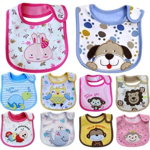 2017 Hot! Baby bibs Bandana Bibs Burp Cloths baberos Cotton Small Bib babador bebes Animal Shaped Waterproof Slobber Towel BB03