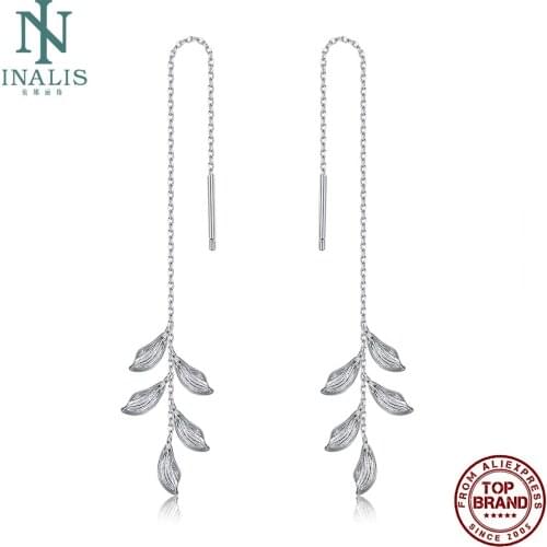 INALIS Drop Earrings For Women S925 Sterling Silver Earring Maple Leaf Elegant Wedding Jewelry Anniversary Couple Presents