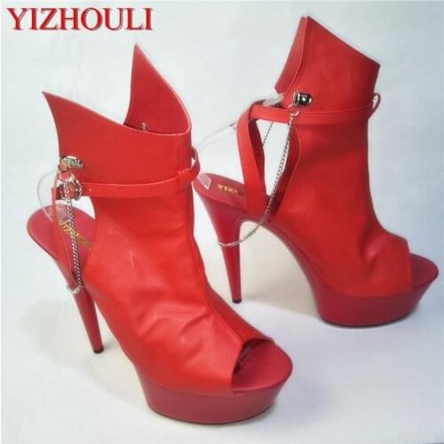 Gladiator Platform Women Open Toe 15cm High Heel Leather High Heel Shoes, Toeless Stiletto, Sandals, Wedding Shoes