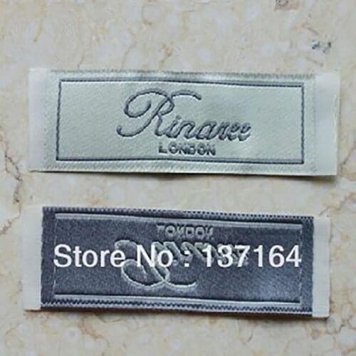 0.03/pcs Free Shipping WholesaleCustomize Logo Garment Label one colour Logo Woven Label customize Logo Garment Care Label