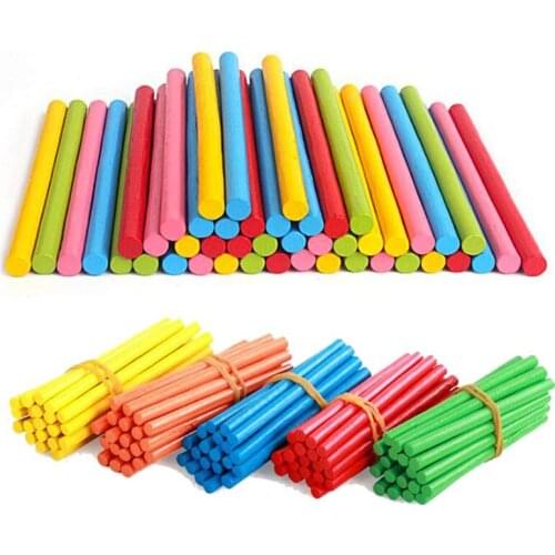 100pcs Colorful Bamboo Counting Sticks Mathematics Montessori Teaching Aids Counting Rod Kids Preschool Math Learning Toy GYH