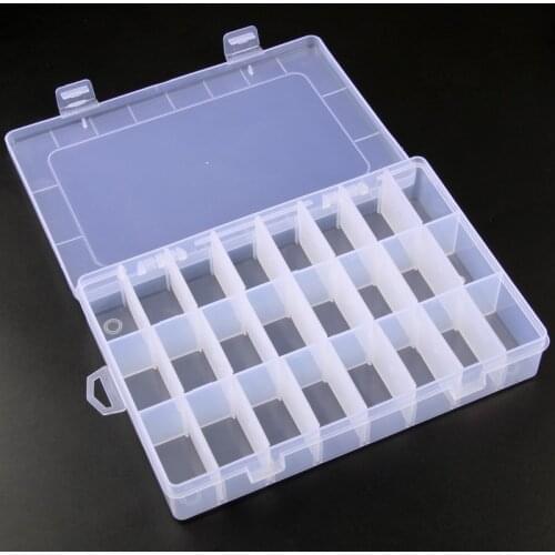 19.5*13cm Plastic Storage Box for Jewelry Beads Earring Container Portable Transparent Rectangle Compartment Jewellery Box Case