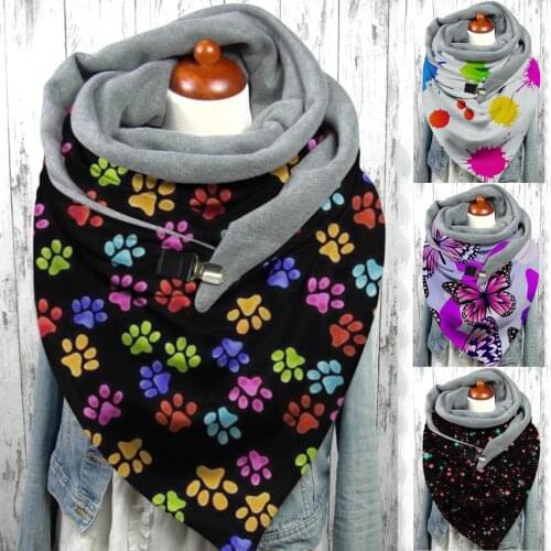 4@ Women Casual Warm Scarves Shawls Butterfly Printing Scarf Fashion Multi-Purpose Shawl Scarf Women Winter Knitting Scarf