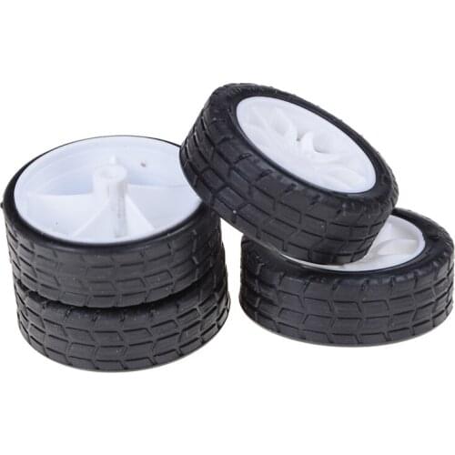 4pcs Hollow Rubber Car Tire Toy Wheels Model DIY Toy Accessories 20*8*1.9mm
