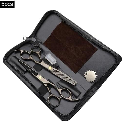 5Pcs Professional Hairdressing Scissors Kit Hair Cutting Thinning Scissors Barber Salon Home Styling Tool Hairdressing Shears