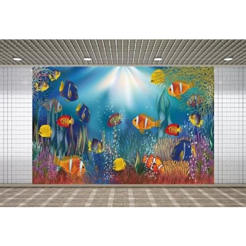 Lyavshi Sea Ocean Seabed Underwater Coral Fish Castle Baby Shower Birthday Party Backdrop Photography Background Photo Studio