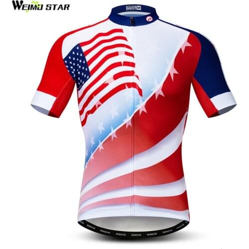 Weimostar USA Team Cycling Jersey Shirt Men Summer Sport Bicycle Cycling Clothing Maillot Ciclismo Quick Dry Pro mtb Bike Jersey