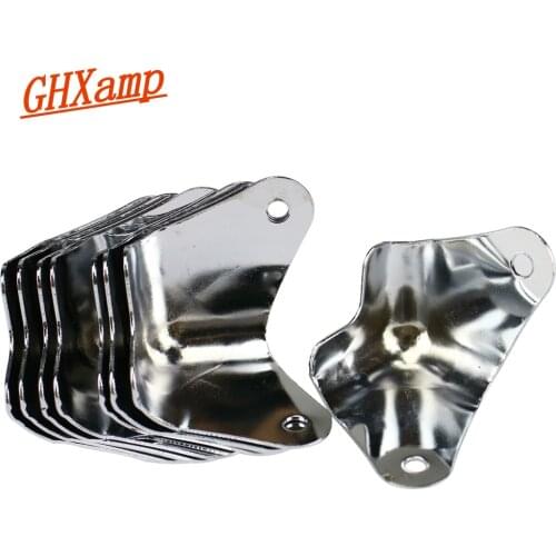 Ghxamp 8pcs Speaker Case Cover 36mm Speaker Wrap Angle High Qaulity Metal Polished Chrome Plated For Thickness 12mm Speakers