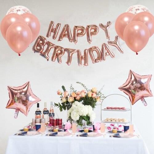 Huiran Rose Gold Balloon Number Foil Balloon Decor Baby Shower Baloon Globos Ballon Birthday Party Decoration Kids Adults Baloes