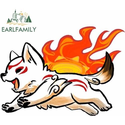 EARLFAMILY 13cm x 9.5cm for Summer Okami Car Stickers Suitcase Motorcycle Helmet Snowboard Creative Window Decal for Vehicle