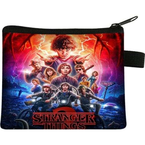 Stranger Things Small Wallet Student Boys Girls Coin Purse Card Bag Multifunction Portable Key Bag Children Storage Bag