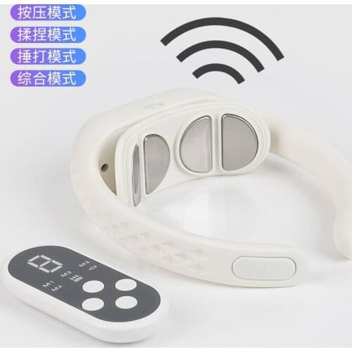 Neck Massager with Heat, 4 Massage Pads, 4 Modes 9 Intensity Levels Muscle Stimulator, Massager Cordless,Electric Neck Massager