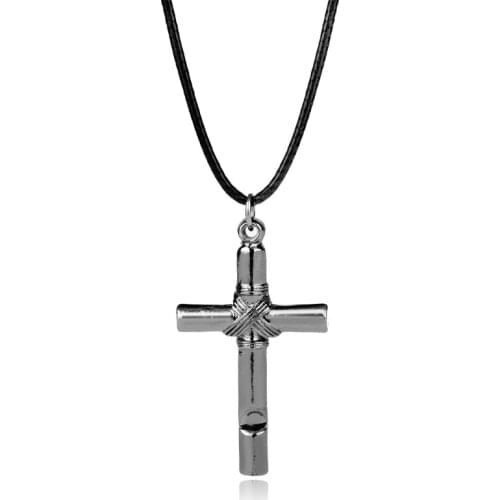 MQCHUN Jigoku Shoujo HELL GIRL Enma Ai cross metal pendant cosplay High quality necklace Rope chain Necklace for anime Jewelry-3