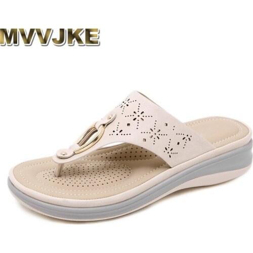 MVVJKE Summer chaussures femme Shoes Women Open Toe Comfortable Comfy Sandals Casual Wedges Non-Slip Slippers zapatos de mujer