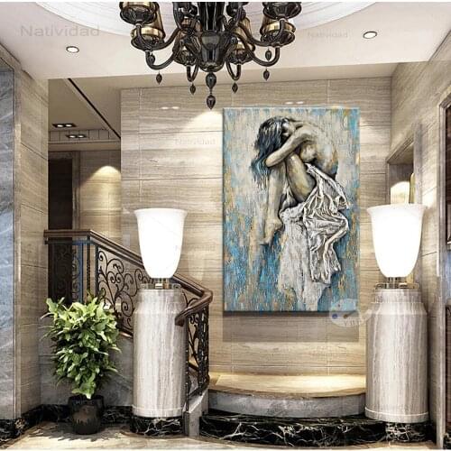 New Oil Painting Figure Hand Painted Sexy Naked Girls Wall Art Home Decoration Rolled Canvas Unstretched Hand Paintings Home