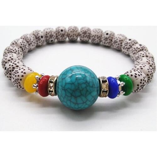 Newest Design Purple Yellow Red Trendy Blue Beads Fashion Chain Link Fashion Cuff Bangle Beaded Bracelets Women Female Jewelry