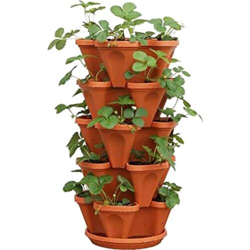 Plastic Stackable Vertical Flower Plant Pot Seedling Holder Garden Planter Decor succulent Hanging Garden Planter Flower Pots