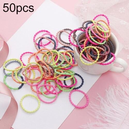 50Pcs Girl Women Elastic Hairband Tie Rope Ponytail Holder Rubber band Hair Tie for Children Hair Decor Scrunchies