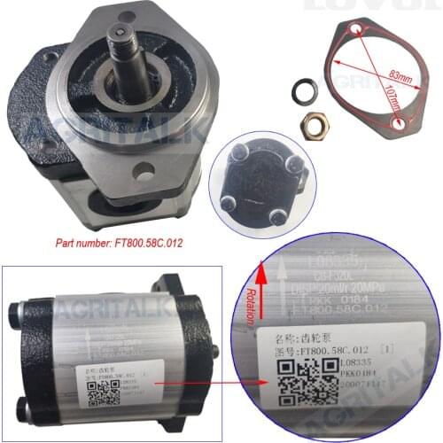 Gear pump for Lovol 80-90 hp series tractor, part number: FT800.58C.012