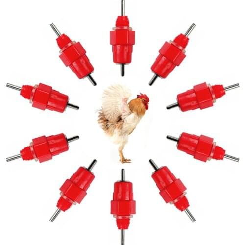 10Pcs Poultry Water Drinking Nipples Duck Chicken Hen Feeding Screw In Drinker