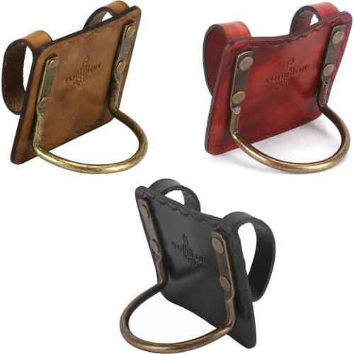 Tourbon Genuine Leather Heavy Duty Steel Loop Hammer Holder Tool Holster