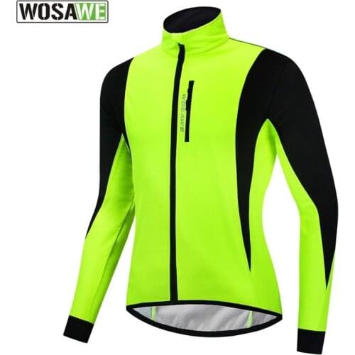 WOSAWE Windproof Cycling Winter Jacket Thermal Fleece Warm MTB Road Mountain Bike Bicycle Windbreaker Outdoor Cycle Wind Jacket
