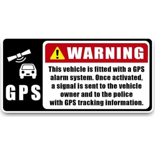 Hot Sell Warning GPS Alaram To Owner Police Car Sticker Vinyl Car Window Accessories Decorative Waterproof PVC 14cm*7cm