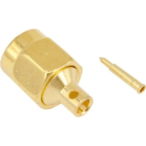 100 Pieces SMA Male Plug RF Coax Connector Solder Cable RG405 Straight Goldplated