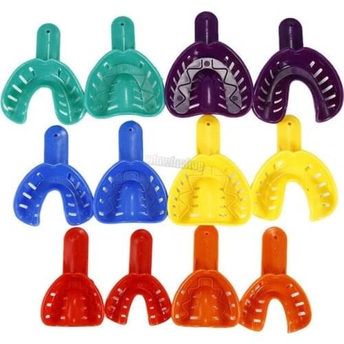 12pcs/Set Dental Impression Trays Plastic Teeth Holder Trays Tools For Childrens and Adults
