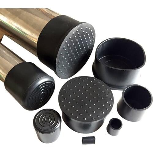 10PCS 6mm~63mm Black Chair Table Feet Stick Pipe Tubing End Cover Caps Anti-slip Soft PVC Rubber Cap Floor Protector