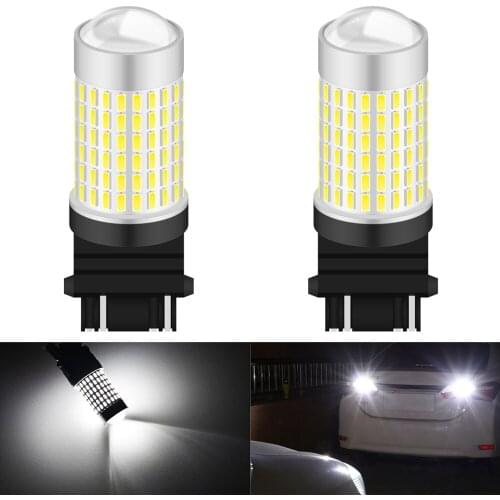 2pcs 1500 Lumens Super Bright 3157 3056 3156 LED Bulbs with Projector for Backup Reverse Brake Lighting, Xenon White Car Led