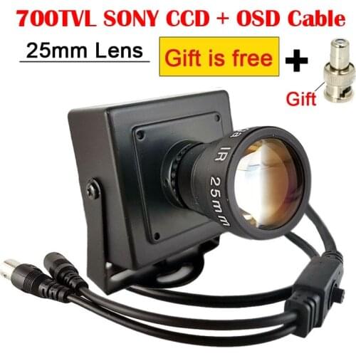 25mm Long Focal Length Lens 700TVL Sony CCD Effio-E / Sony 2090 Sensor CCTV Security Mini Car Overtaking Camera with OSD Menu