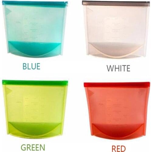 500-4000ml Reusable Leakproof Food Storage Container Silicone Bags Ziplock Packages For Freezer Perfect Work With Refrigerator