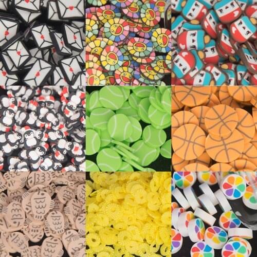 Heart Envelope Basketball Golf Christmas Penguin Rainbow Sun Flower Polymer Clay Slice Colorful Sprinkles for Slimes Filling